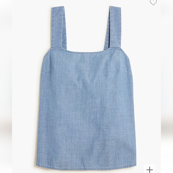 NWT J Crew Chambray squareneck tank top Size XXS - Picture 7 of 7